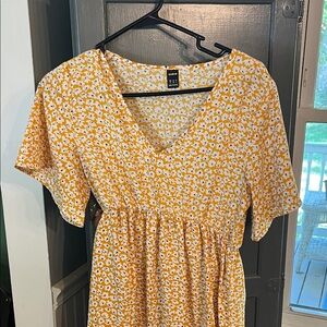 SHEIN Yellow Floral Dress